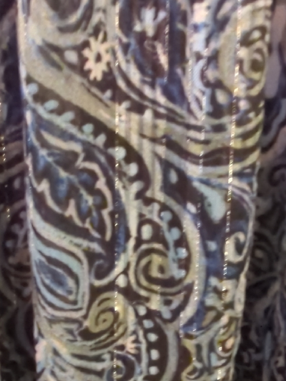 Westport Navy and Blue Paisley Tie-Sleeve Blouse - Picture 3 of 5